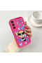 Samsung Galaxy A15 4G/5G Compatible Pink Red Silicone Case Shockproof Camera Protection Heart Powerpuff Girls Patterned - 2