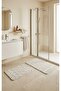 Linda Premium Nordic Bohemian 2-Piece Bath Mat 60X100 60X50 cm Latex Non-Slip Base Washable - 2