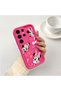 Samsung Galaxy S23 Ultra Compatible Pink Red Silicone Case Shockproof Camera Protection Minnie and Bow Pattern - 2