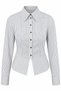 Striped Peplum Detailed Fitted Waist Shirt - 5
