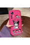 Mi 12t Compatible Pink Red Silicone Case Shockproof Camera Protection Kuromi Bow Pattern