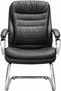 TANGO-V Executive Visitor Chair, High Back PU Leather Office & Meeting Chair, High-Density Foam, Padded Chrome Armrests, 2mm Chrome Cantilever Base, Black, 2 Years