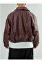 Burgundy Bomber Men's Leather Jacket Coc3471 - 4