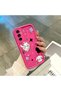 Pink Red Silicone Case Compatible with Samsung Galaxy M13/M23 Shockproof Camera Protection Cat and Stars Pattern - 4