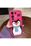 Infinix Note 50 Pro Plus Compatible Pink Red Silicone Case Shockproof Camera Protection Penguin Pattern