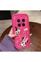 Vivo X300 Pro Compatible Pink Red Silicone Case Shockproof Camera Protection Minnie and Bow Pattern