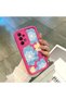 Samsung Galaxy A23 4G/5G Compatible Pink Red Silicone Case Shockproof Camera Protection Flower Pattern - 4