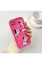 Oppo A15/A15S Compatible Pink Red Silicone Case Shockproof Camera Protection Minnie and Bow Pattern - 2