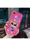 iPhone Xr Compatible Pink Red Silicone Case Shockproof Camera Protection Heart Powerpuff Girls Patterned - 3
