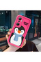 Infinix Hot 20 4g Compatible Pink Red Silicone Case Shockproof Camera Protection Penguin Pattern - 3