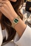 Coliseum New Season Women's Wristwatch Gold Color Dial Green Stone Case Watch