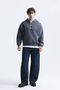 Boxy Fit Metal Clip Closure Sweatshirt - 2