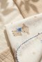 Blue Lamb Patterned Cotton Muslin Baby Blanket with Piping and Embroidered Edges 90*90 cm - 5