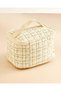 Women Beige Printed Cosmetic Pouch Bag - 3