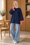 Striped Cuff Detailed Oversize Sweatshirt Tunic - 3