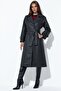 Faux Leather Belted Long Trench Coat