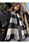 Colorful Puffy Soft Textured Scarf Plaid Patterned Shoulder Shawl - 3