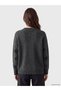 Anthracite Crew Neck Star Patterned Women's Knitwear Tunic - 4