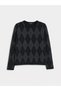 Ozmarka New Season Black Diamond Patterned Women's Knitwear Sweater - 5