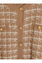 Brown Crew Neck Plaid Women's Knitwear Cardigan - 6