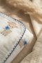Blue Lamb Patterned Cotton Muslin Baby Blanket with Piping and Embroidered Edges 90*90 cm - 4