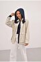 Women's Special Edition Double Color Detailed Raincoat/Windbreaker Hooded Jacket - 2