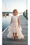 Rose Detail Long Evening Dress for Ages 4-8 - Powder