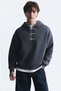 Boxy Fit Metal Clip Closure Sweatshirt