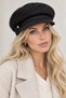 Women's Angora Furry Brooch Detail Cap Hat - Wool Textured - 2