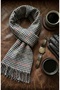 Men's Winter Scarf Woven Tassel Soft Textured Winter Scarf - 5