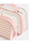 Women Assorted Striped 2 Piece Cosmetic Bag Set - 3