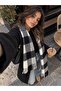 Colorful Puffy Soft Textured Scarf Plaid Patterned Shoulder Shawl - 2