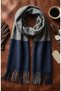 Men's Winter Scarf Woven Tassel Soft Textured Winter Scarf - 3