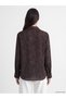 Brown Patterned Satin Women's Shirt - 4