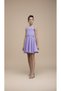 07-15 Years Size Range Short Dress with Cross-Stone Detail on the Front - Lila
