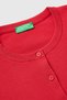 Women's Red 100% Cotton Buttoned Round Neck Cardigan - 3