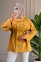 6697 - Stylish, Comfortable, Loose-Fitting Peach Fabric Women's Jacket with Snap Collar Detail - 6