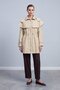 Hooded Cape Detailed Drawstring Jacket Beige 32556