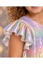 Chaton Door 4-8 Years Old Short Sleeved Sequin Dress - Multicolor - 3
