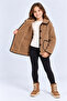 Girl's Lamb Plush Coat Black Ribbed Buttoned Pocketed Soft Winter Jacket Ak102 - 3
