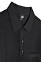 Men's Large Size Polo Collar Black Sweater Rice Patterned Cotton Knitwear Steel Knit - 5410F Bat - 4