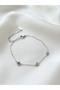 Thin Chain Steel Bracelet with Small Evil Eye Beads - 2