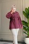 6697 - Stylish, Comfortable, Loose-Fitting Peach Fabric Women's Jacket with Snap Collar Detail - 4