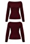 Boat neck finger pass basic blouse - 5