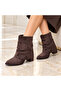 Women's Bellows Short Boots Round Toe Block Heel Daily Stylish Boots - 3