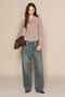 Esterya Women's Raglan Long Sleeve Seamless Collar Mink T-Shirt - 3