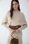 Asymmetrical Cut Casual Sweater Knitwear Two-Piece Set Beige 9489-Tk - 4