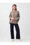 Coffee Melange Button Detailed Sleeve Slit Comfortable Cut Knitwear Sweater - 2