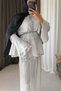 Flounce Sleeve Loose Fit Tunic Set - Mint Green - 2