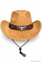Unisex Suede Look Cowboy Hat with Metal Bull Figure, Wide Brim, Drawstring Western Hat